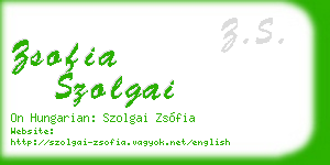zsofia szolgai business card